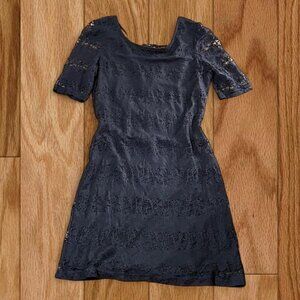 A. Byer Y2K vintage whimsigoth L full lace short sleeve dress Low back goth